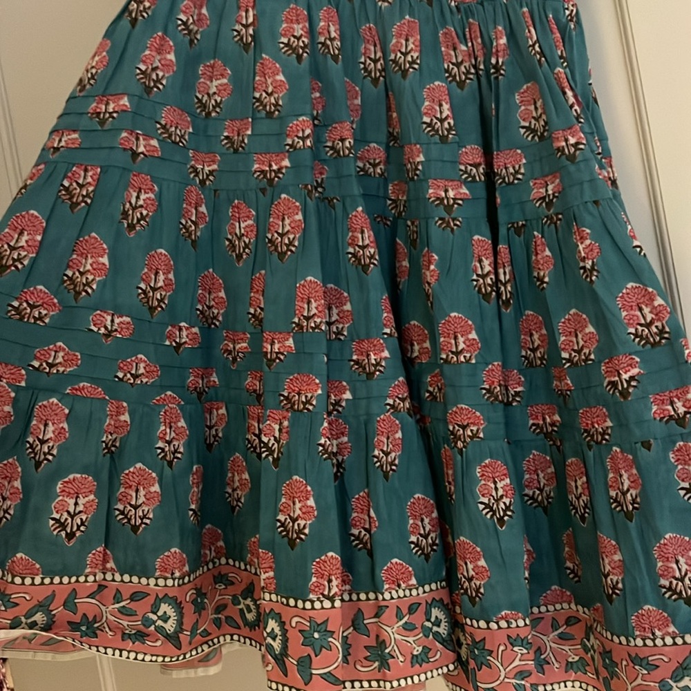 SAYLOR blue and pink block print Flutter Sleeve Sundress, size S. Worn once! - Picture 3 of 5